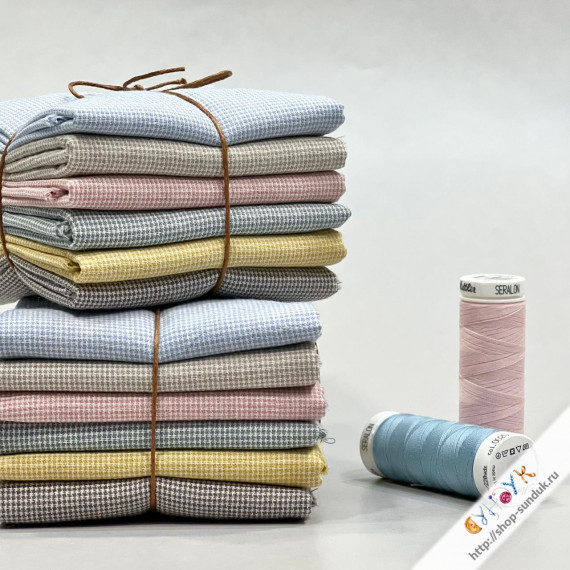 Сет тонкого хлопка в микроклеточку (двухсторонний) S [77-062]